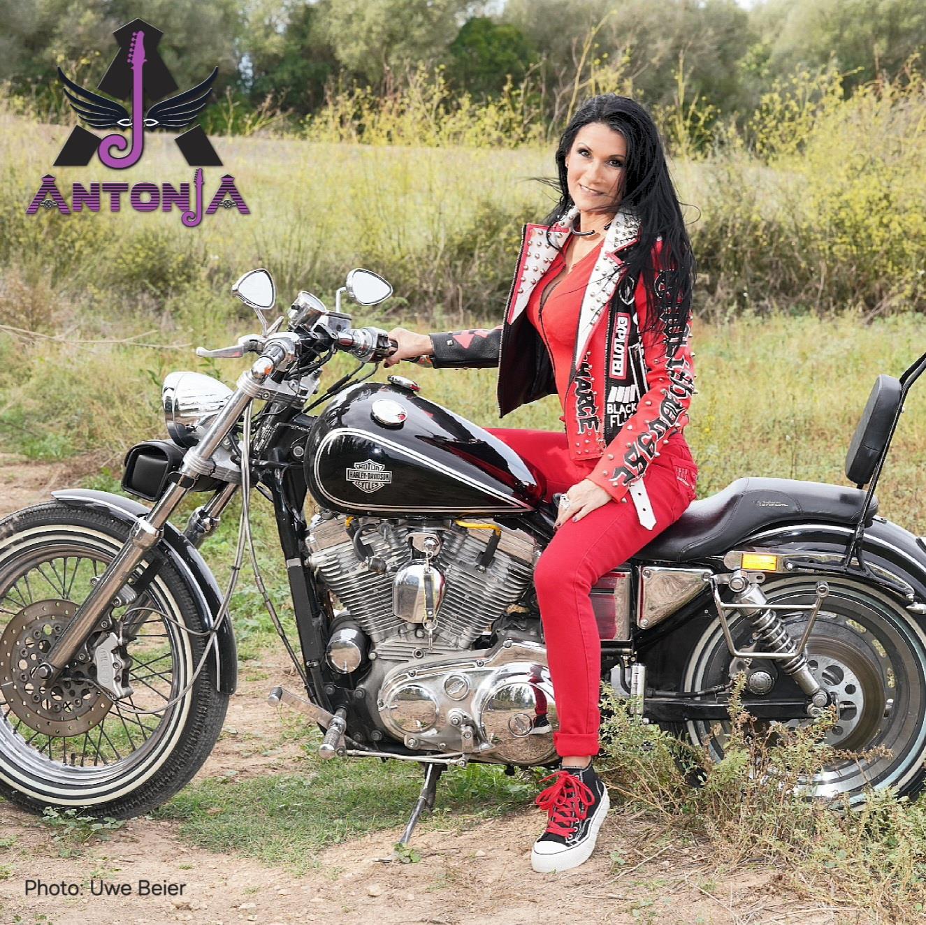 Antonja with her Harley Davidson